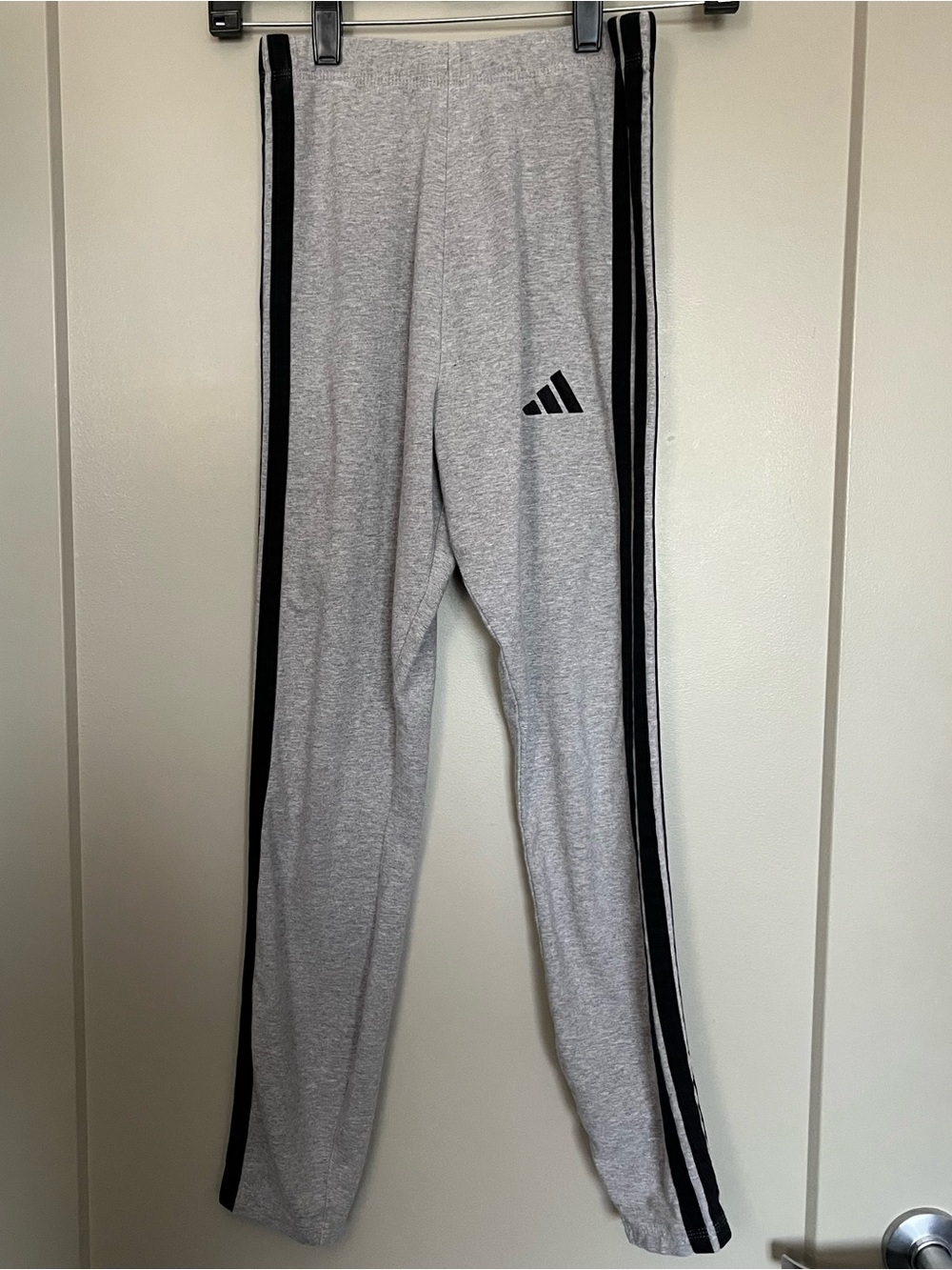 Adidas Kids Gray Sweatpants with Black Side Stripes